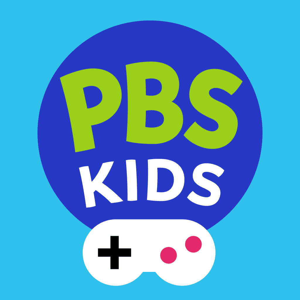 PBS KIDS logo with green PBS and white KIDS text on a blue circle. Below, a white video game controller with a black plus sign and two pink buttons appears on a light blue background—perfect for battling summer learning loss.