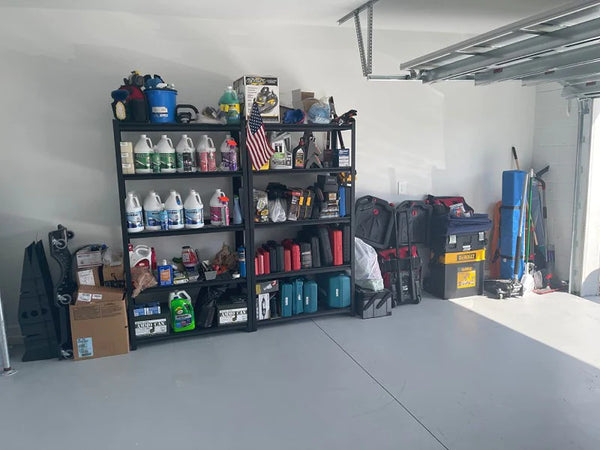 sturdy storage racks to make your basement clean and tidy