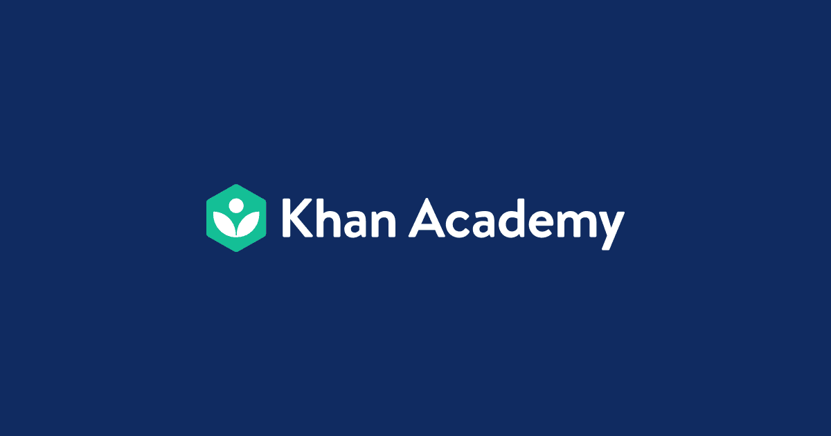 Khan Academy logo with a green hexagon and white abstract figure next to the words Khan Academy in white text on a dark blue background, perfect for tackling summer learning loss.