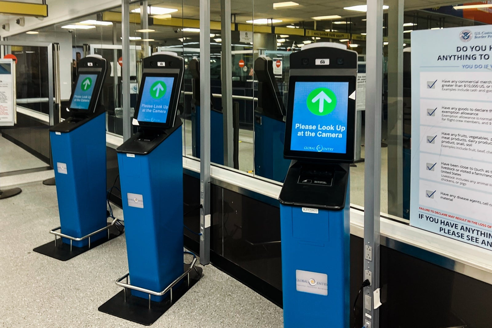Global entry kiosks