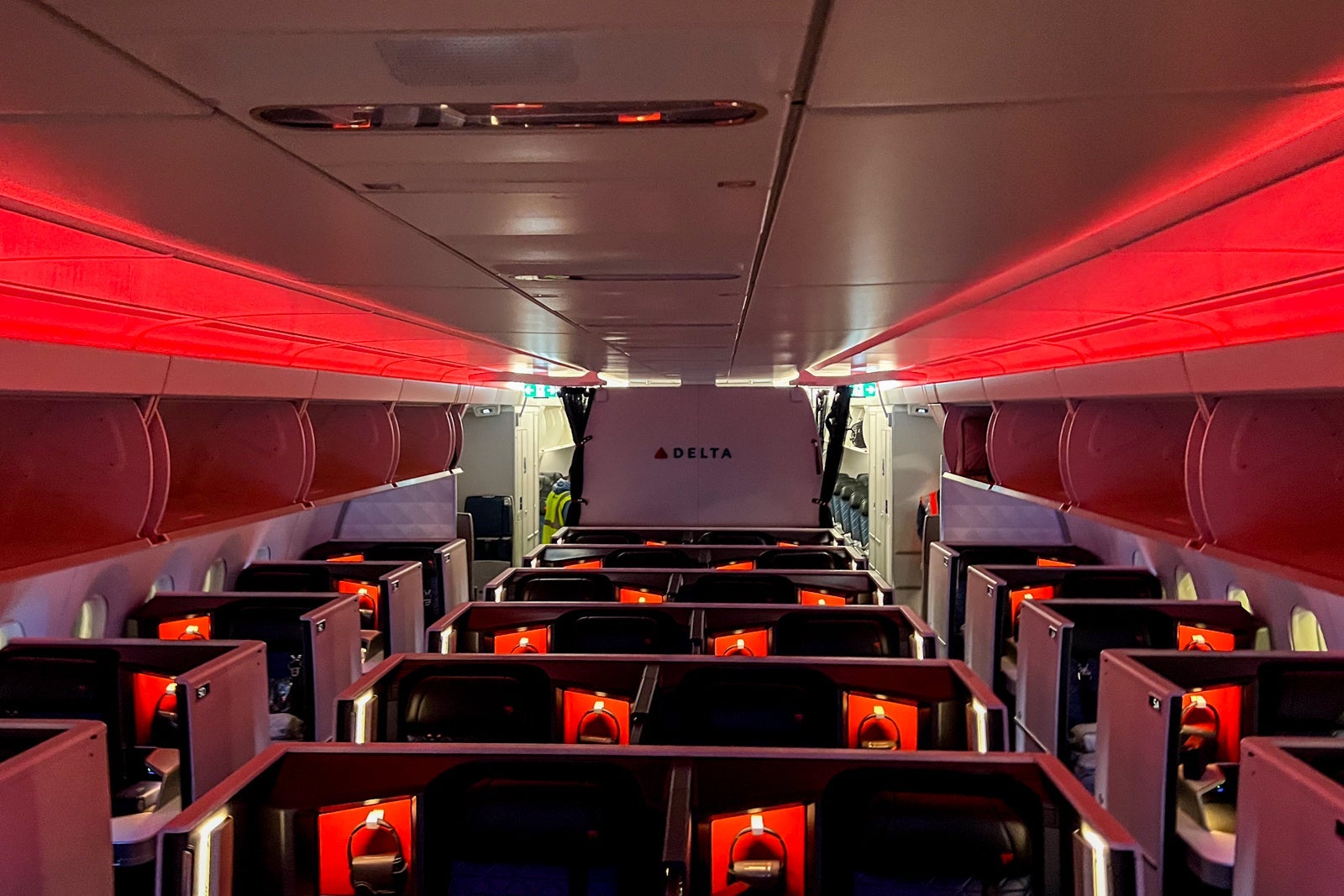 On board a Delta Air Lines Airbus A350.
