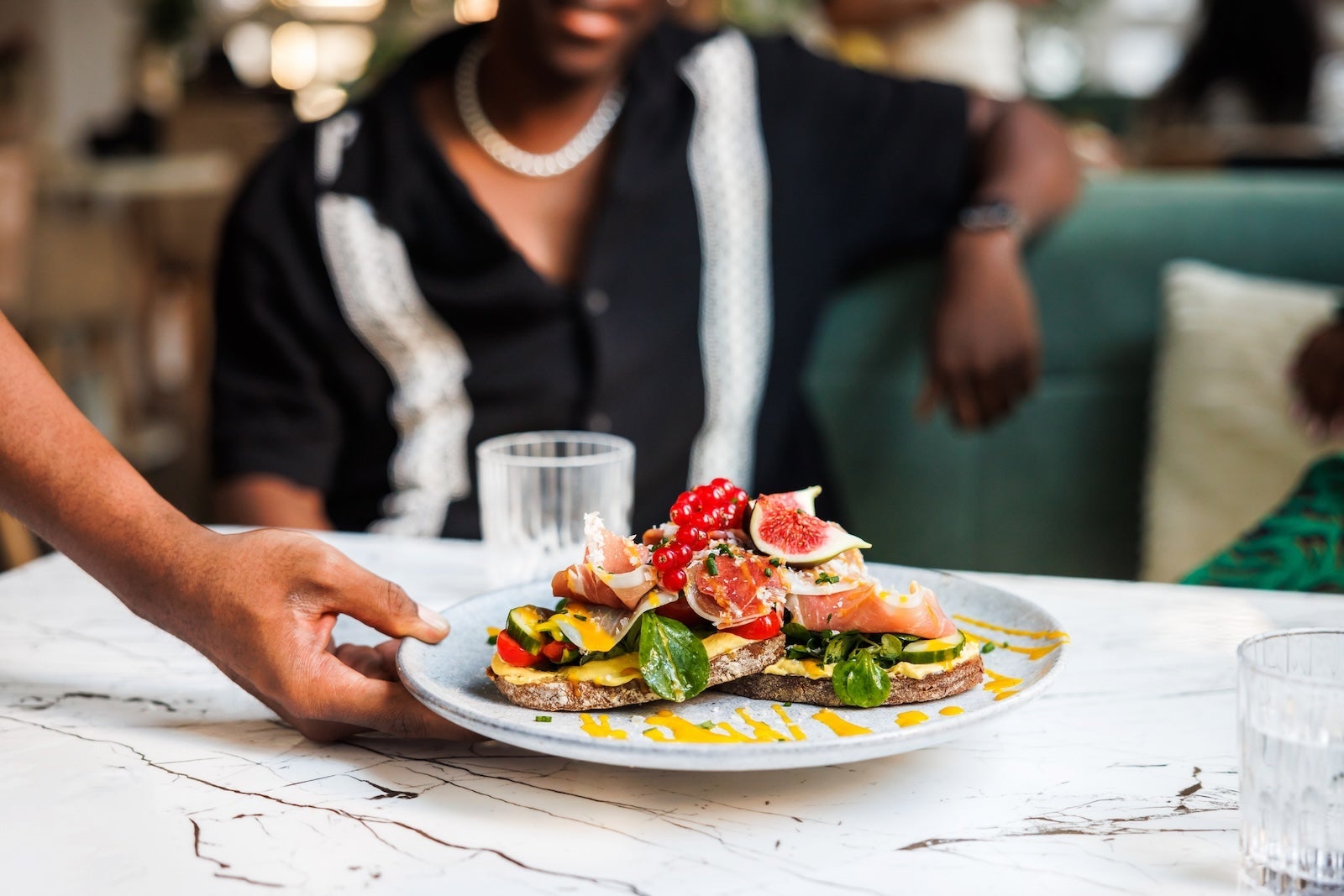 served food at restaurant