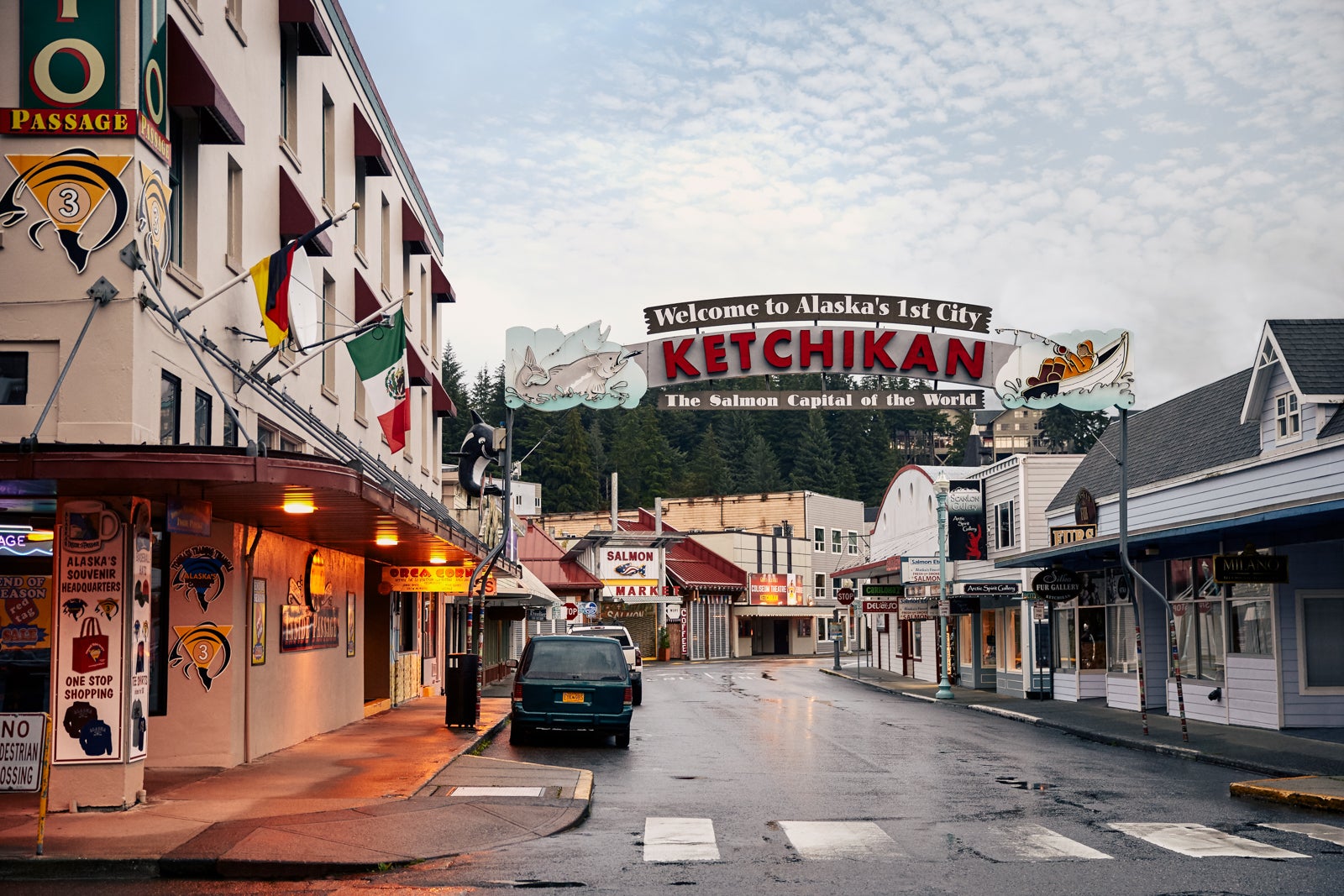 Ketchikan, Alaska, is a popular stop during cruise tours.